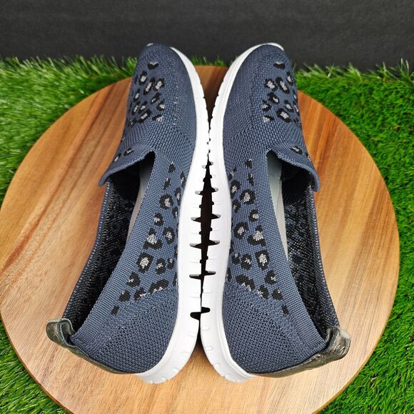 Cole Haan Zerogrand Stitchlite Women's Leopard Print Slip On Blue Flats Size 6.5 - Picture 8 of 11